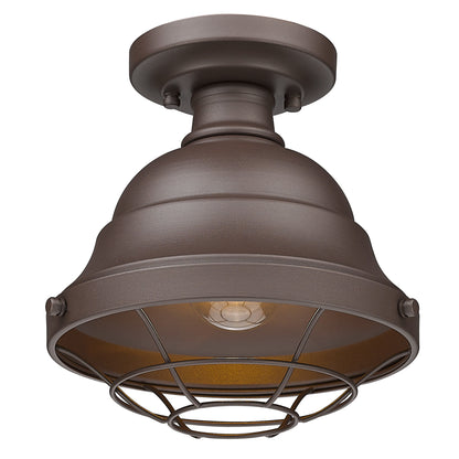 Bartlett Outdoor Semi-Flush in Textured Bronze - - Golden Lighting