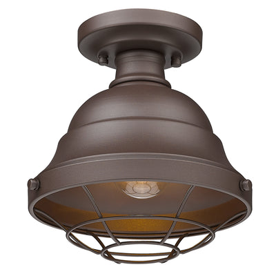Golden Lighting Bartlett 1-light Outdoor Ceiling in Textured Bronze - Default Title - Golden Lighting