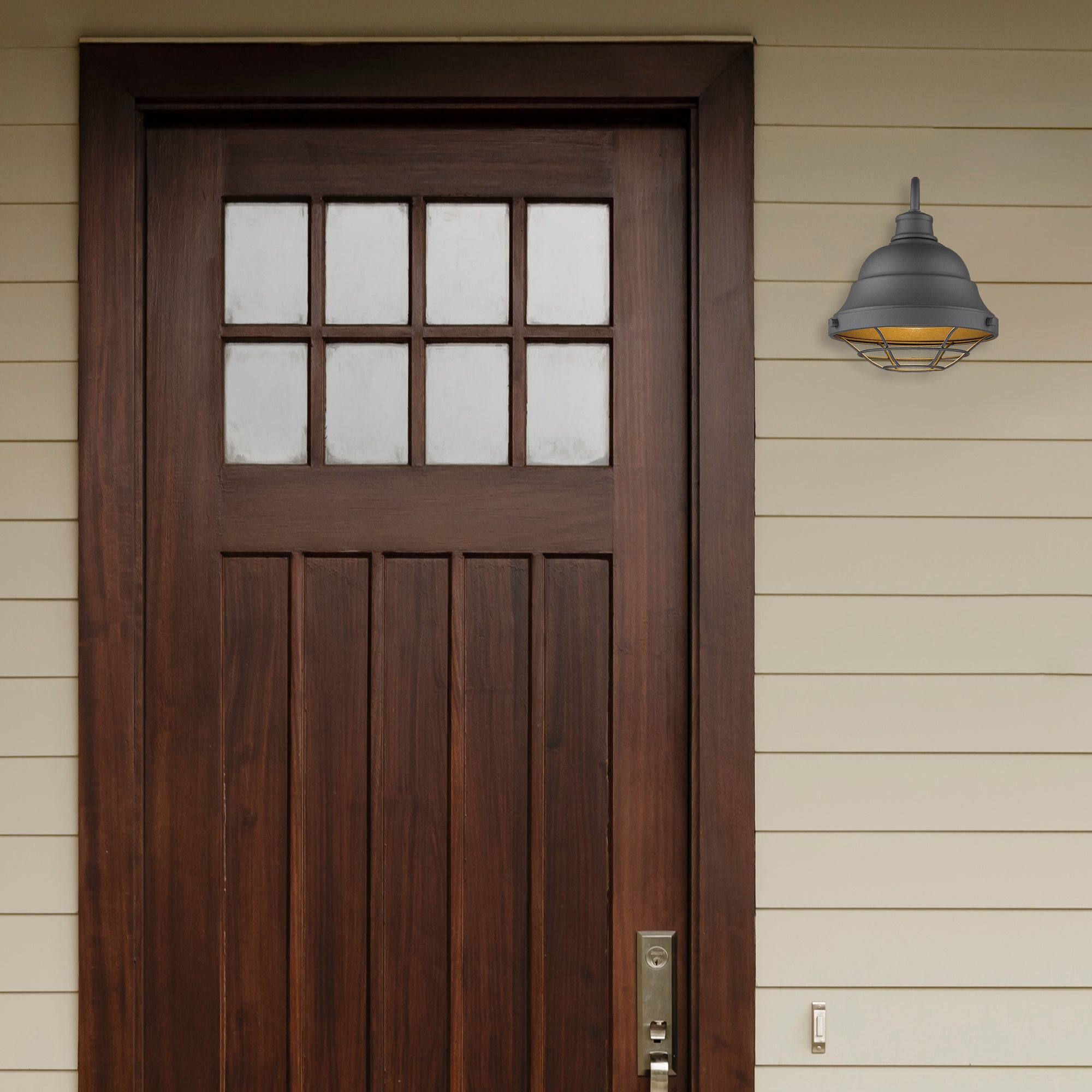 Golden Lighting Bartlett 1-light Outdoor Wall in Natural Black