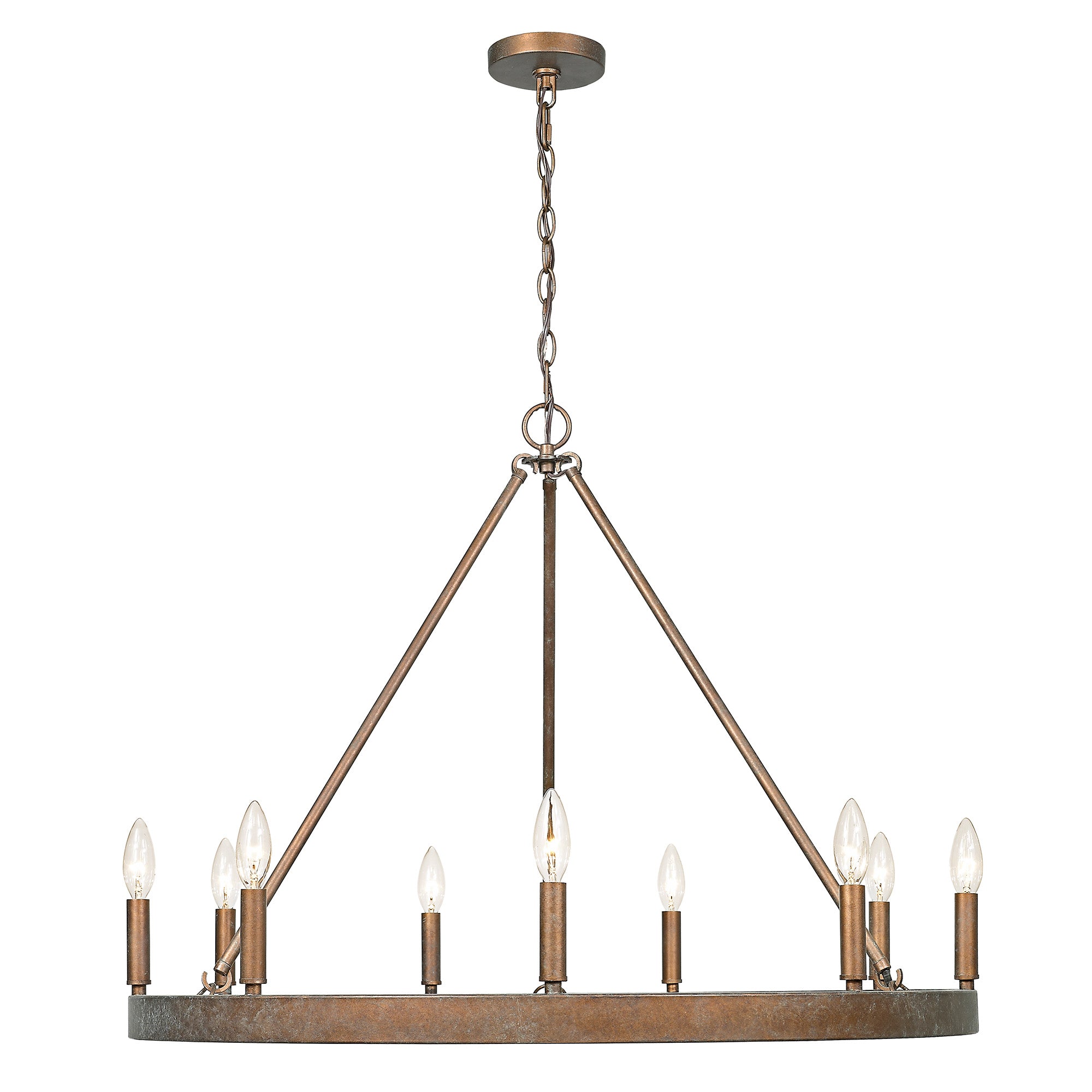 Carraway 9-light Chandelier in Copper Patina