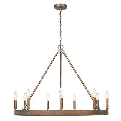 Carraway 9-light Chandelier in Copper Patina