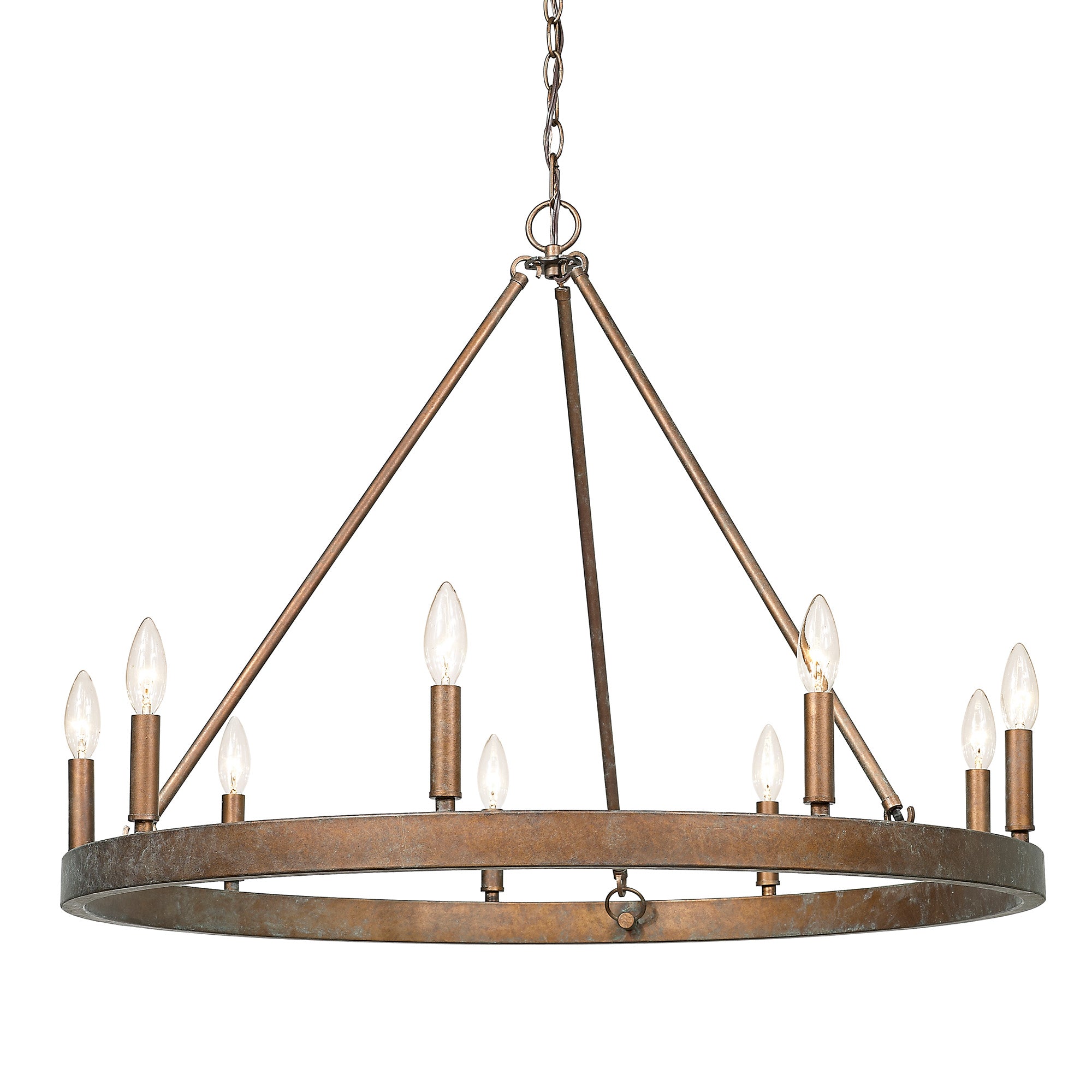 Carraway 9-light Chandelier in Copper Patina