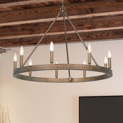 Carraway 9-light Chandelier in Copper Patina