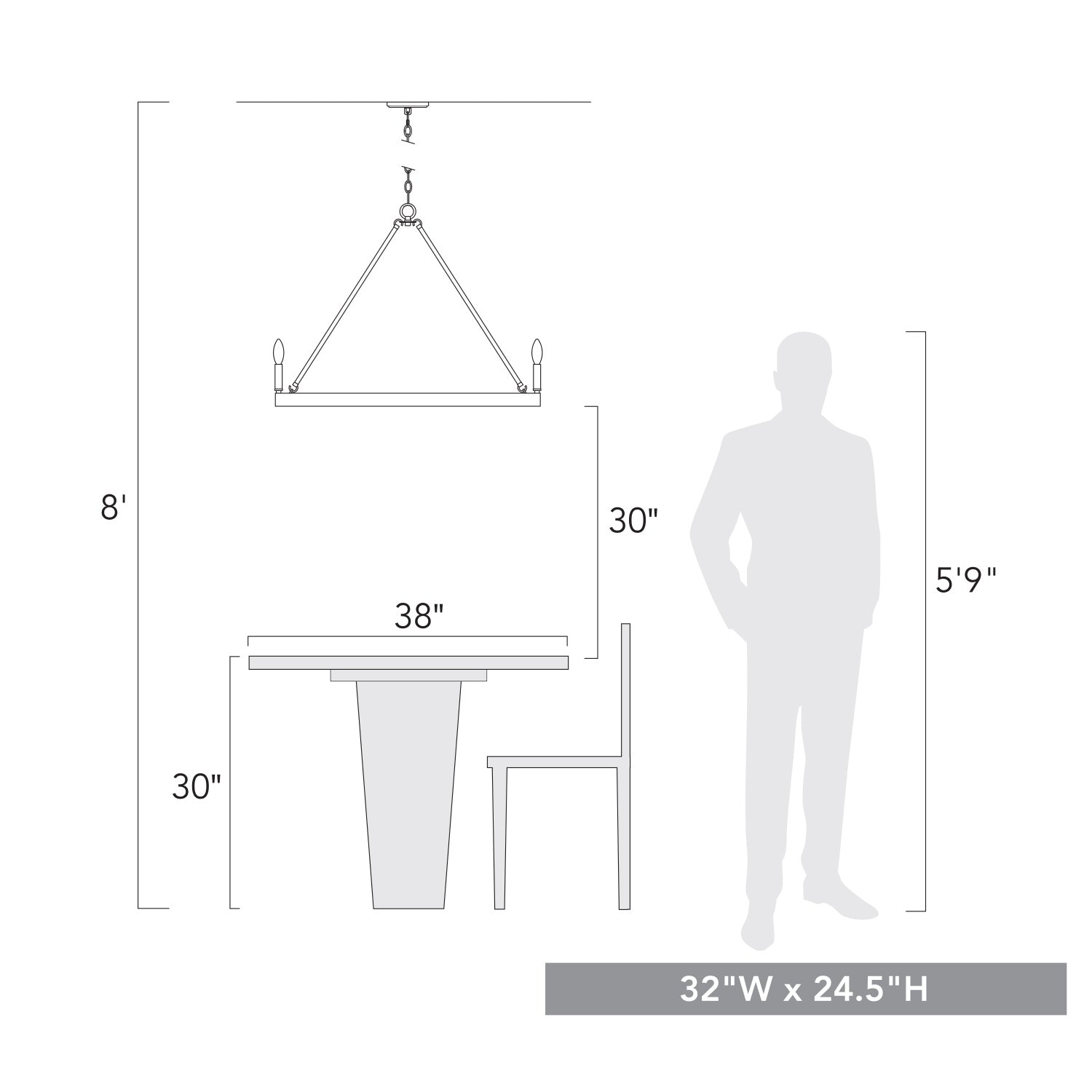 Carraway 9-light Chandelier in Copper Patina
