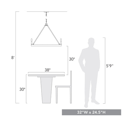 Carraway 9-light Chandelier in Copper Patina