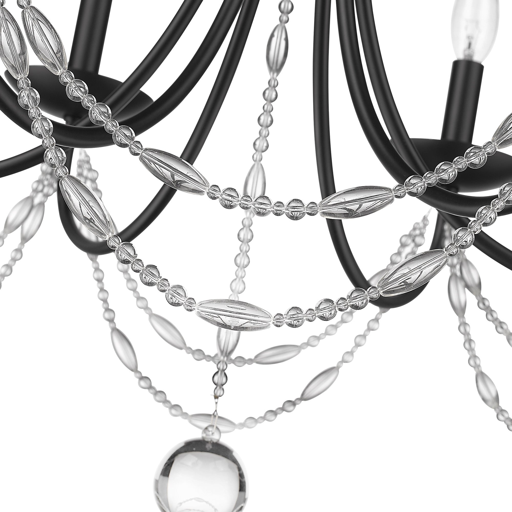 Golden Lighting Mirabella 6-light Chandelier in Matte Black - - Golden Lighting