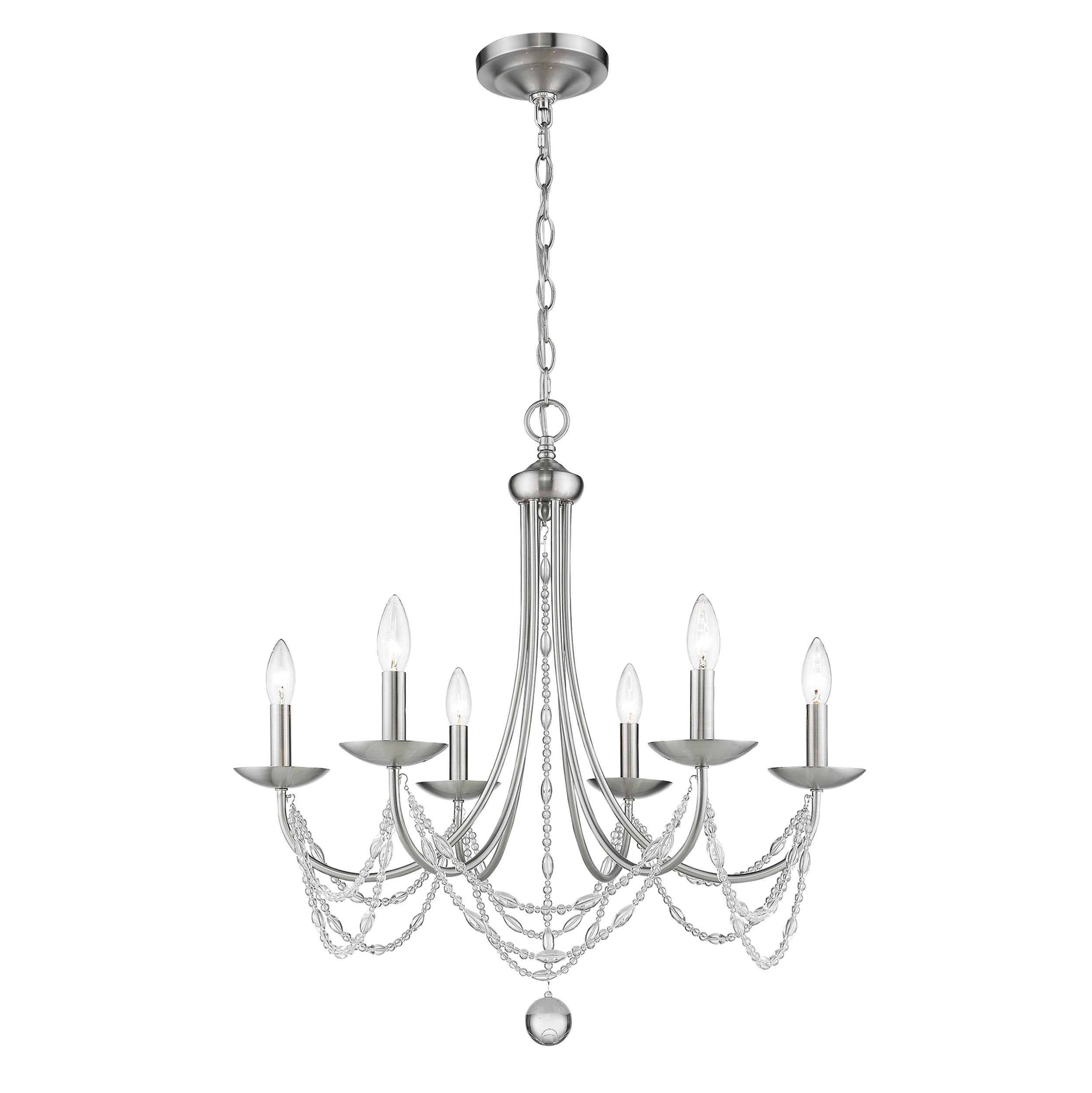 Golden Lighting Mirabella 6-light Chandelier in Pewter - - Golden Lighting