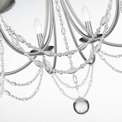 Golden Lighting Mirabella 6-light Chandelier in Pewter - - Golden Lighting