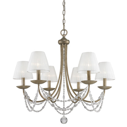 Mirabella 6 Light Chandelier in Golden Aura with metal candlesticks - Golden Aura / No Shade / NA - Golden Lighting