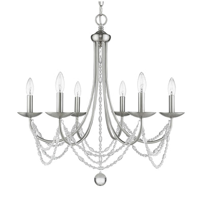 Golden Lighting Mirabella 6-light Chandelier in Pewter - Default Title - Golden Lighting