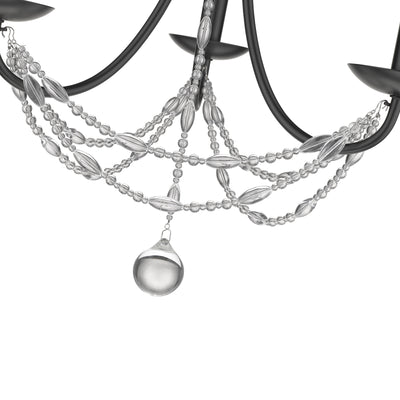 Golden Lighting Mirabella 3-light Chandelier in Matte Black - - Golden Lighting