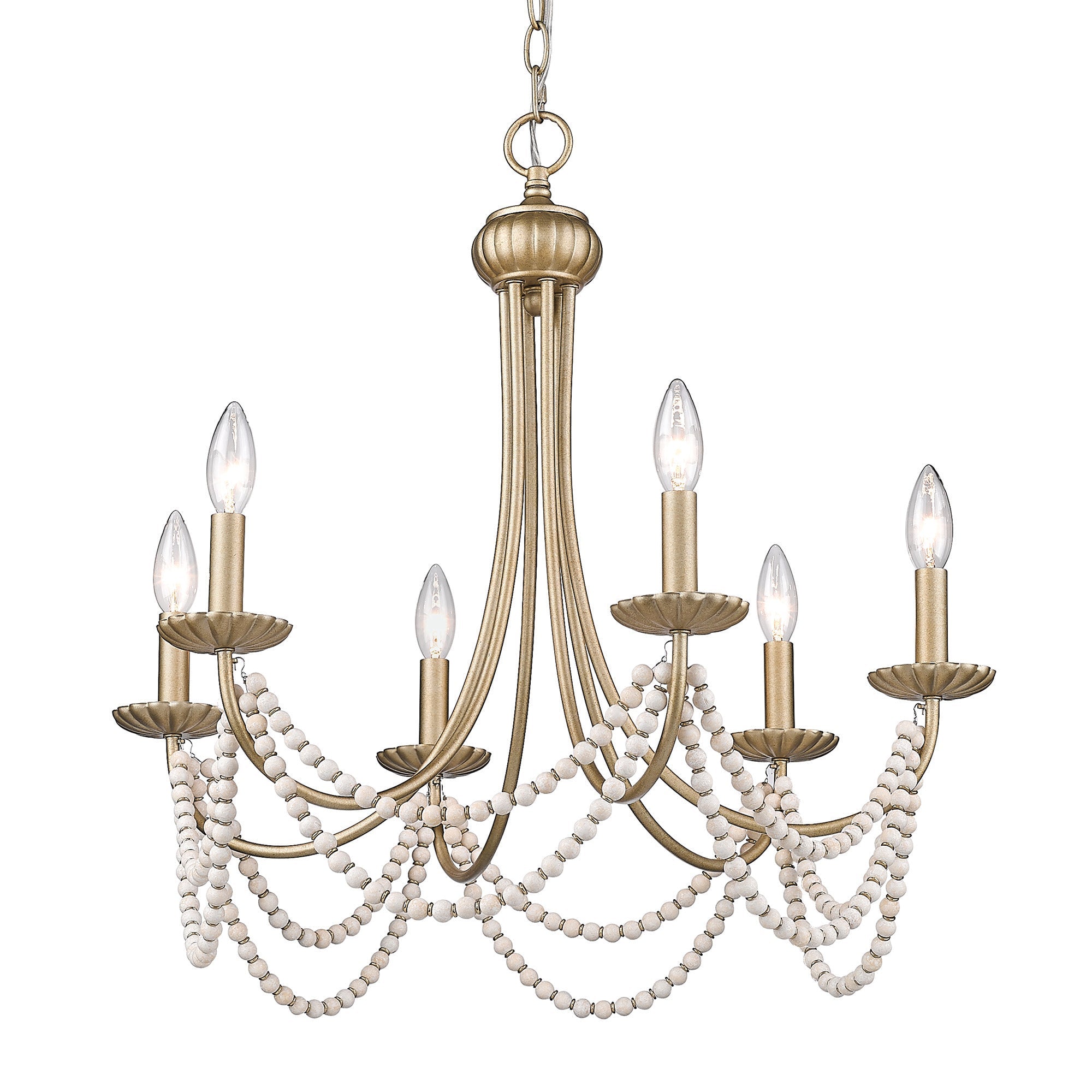 Serafina 6-light Chandelier in Golden Aura - - Golden Lighting