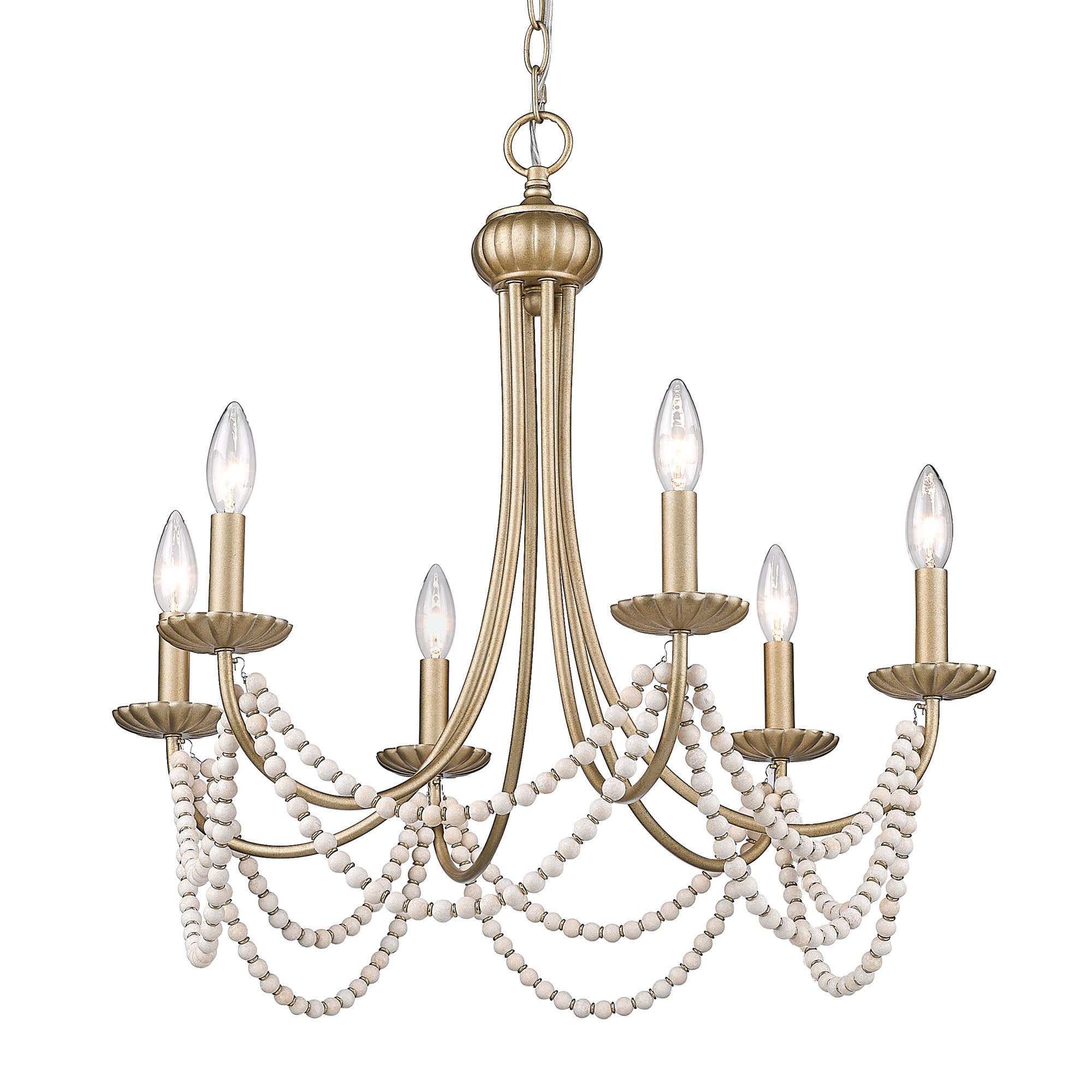 Serafina 6 Light Chandelier in Golden Aura - - Golden Lighting