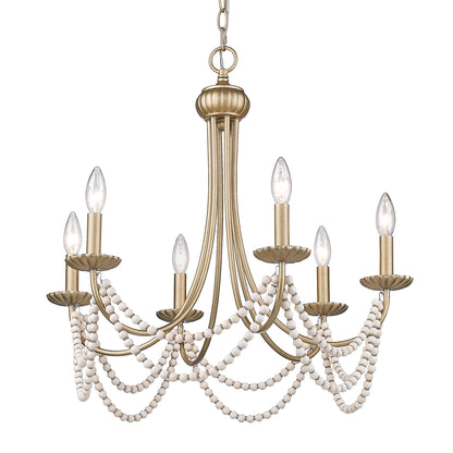 Serafina 6 Light Chandelier in Golden Aura - - Golden Lighting