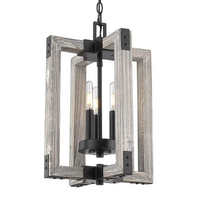 Lowell 3-light Pendant in Matte Black - Golden Lighting