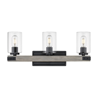 Golden Lighting Lowell 3-light Vanity in Matte Black - - Golden Lighting