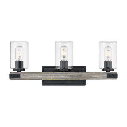 Golden Lighting Lowell 3-light Vanity in Matte Black - - Golden Lighting