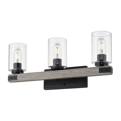 Golden Lighting Lowell 3-light Vanity in Matte Black - - Golden Lighting