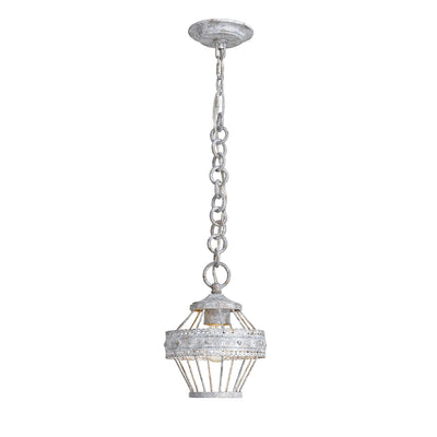 Ferris 1-light Semi-Flush Mount in Oyster, alternate view - Golden Lighting