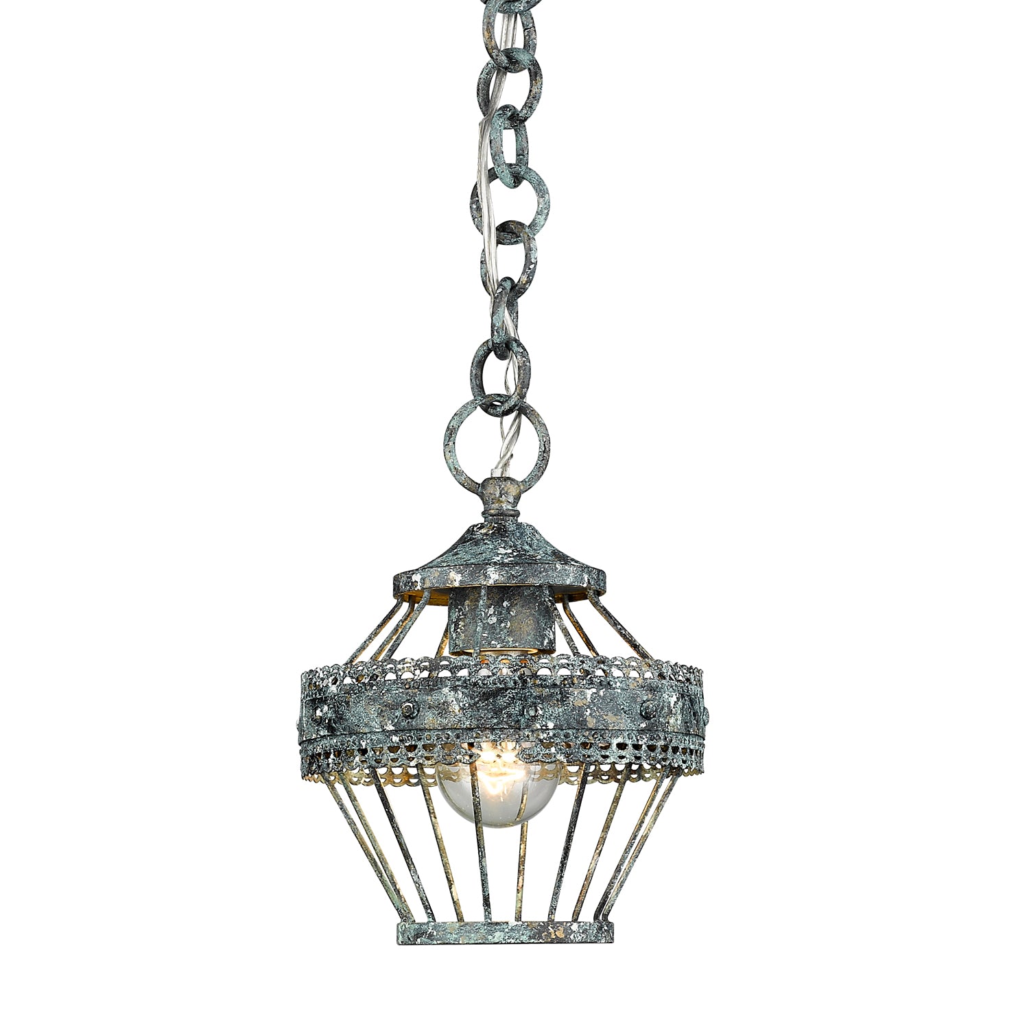Ferris 1-light Semi-Flush Mount in Blue Verde Patina