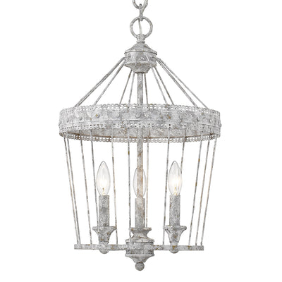 Ferris 3-light Pendant in Oyster, alternate view - Golden Lighting