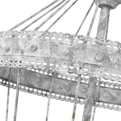 Ferris 3-light Pendant in Oyster, detail close-up - Golden Lighting