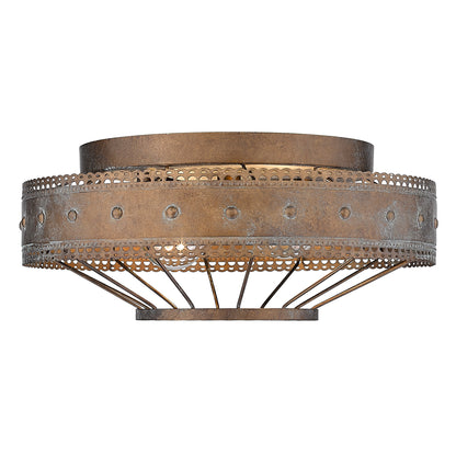 Ferris 2-light Flush Mount in Copper Patina