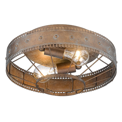 Ferris 2-light Flush Mount in Copper Patina
