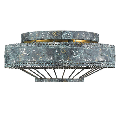 Ferris 2-light Flush Mount in Blue Verde Patina