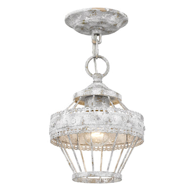Ferris 1-light Pendant in Oyster, side view - Golden Lighting