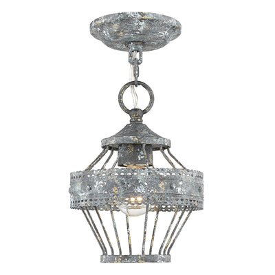 Ferris 1-light Pendant in Blue Verde Patina, alternate view - Golden Lighting