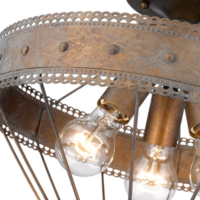 Ferris 3-light Semi-Flush Mount in Copper Patina