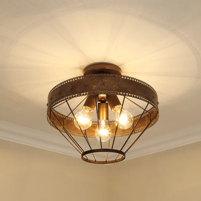 Ferris 3-light Semi-Flush Mount in Copper Patina