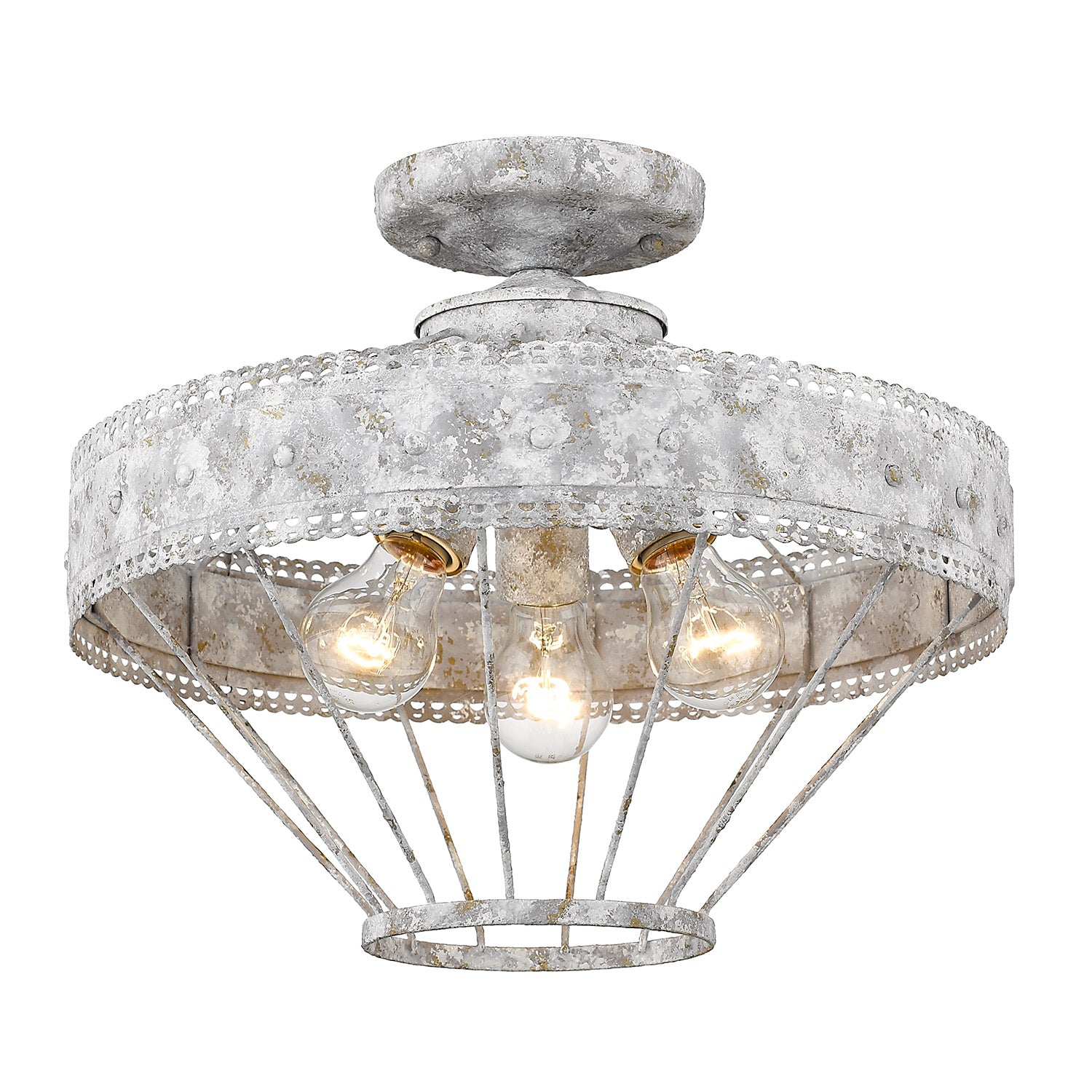 Ferris 3-light Semi-Flush Mount in Oyster