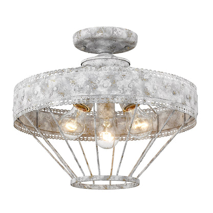Ferris 3-light Semi-Flush Mount in Oyster