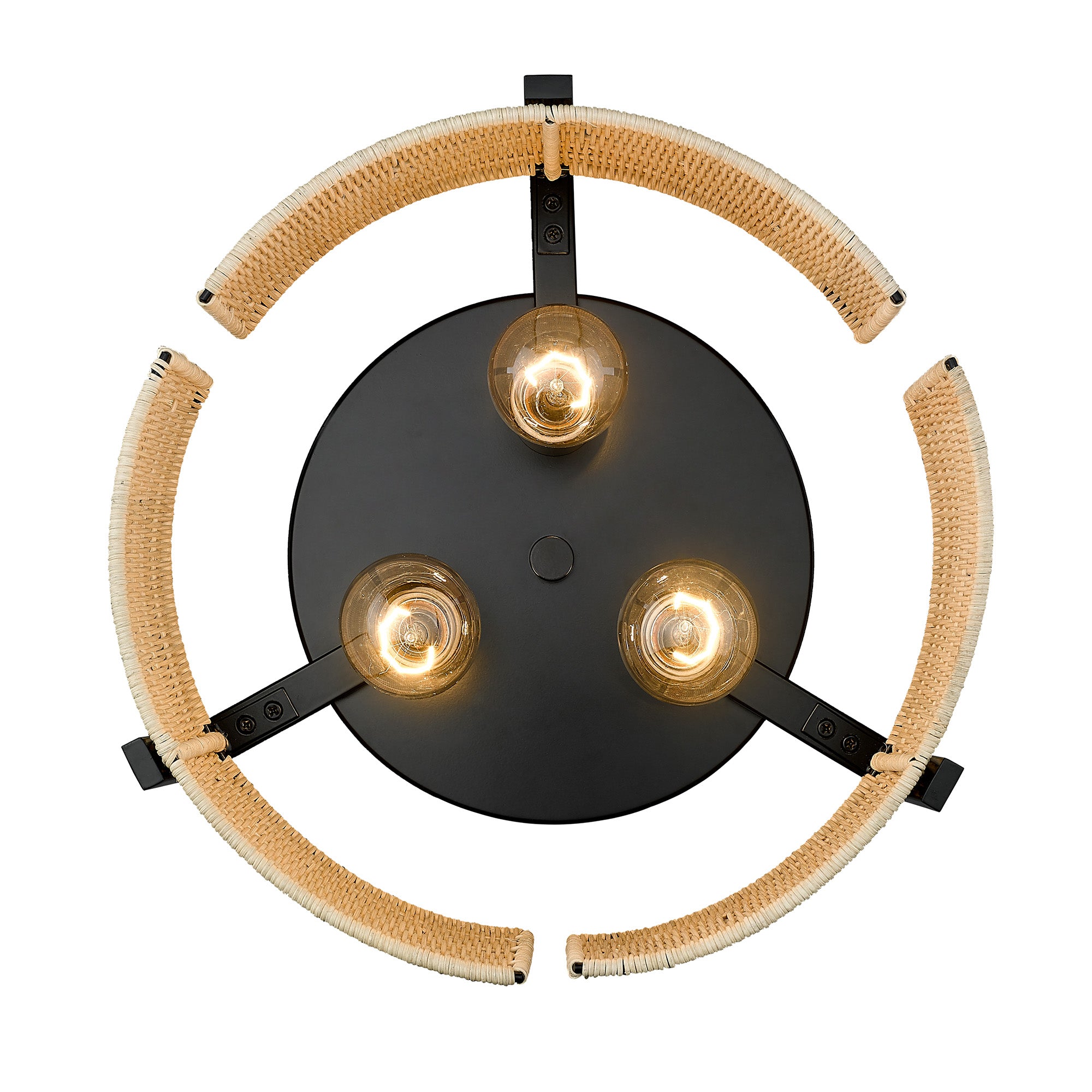 Grove 3-light Flush Mount in Matte Black