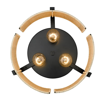 Grove 3-light Flush Mount in Matte Black