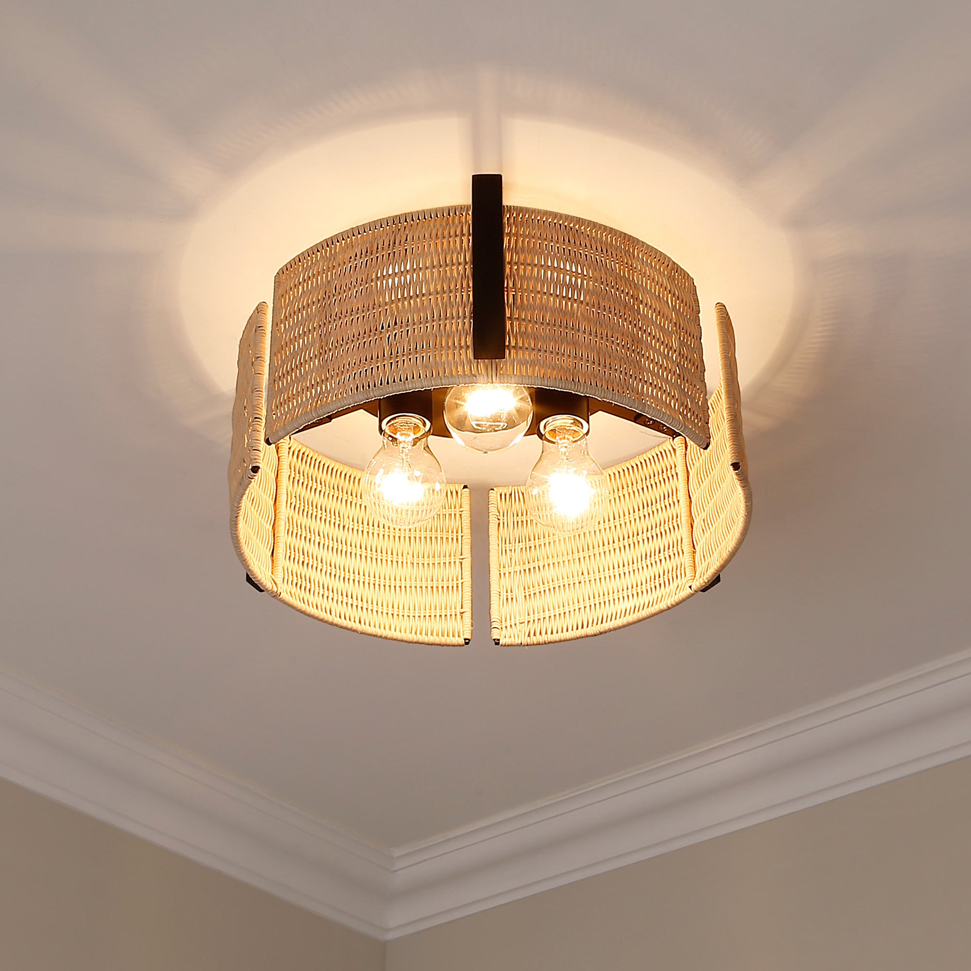 Grove 3-light Flush Mount in Matte Black