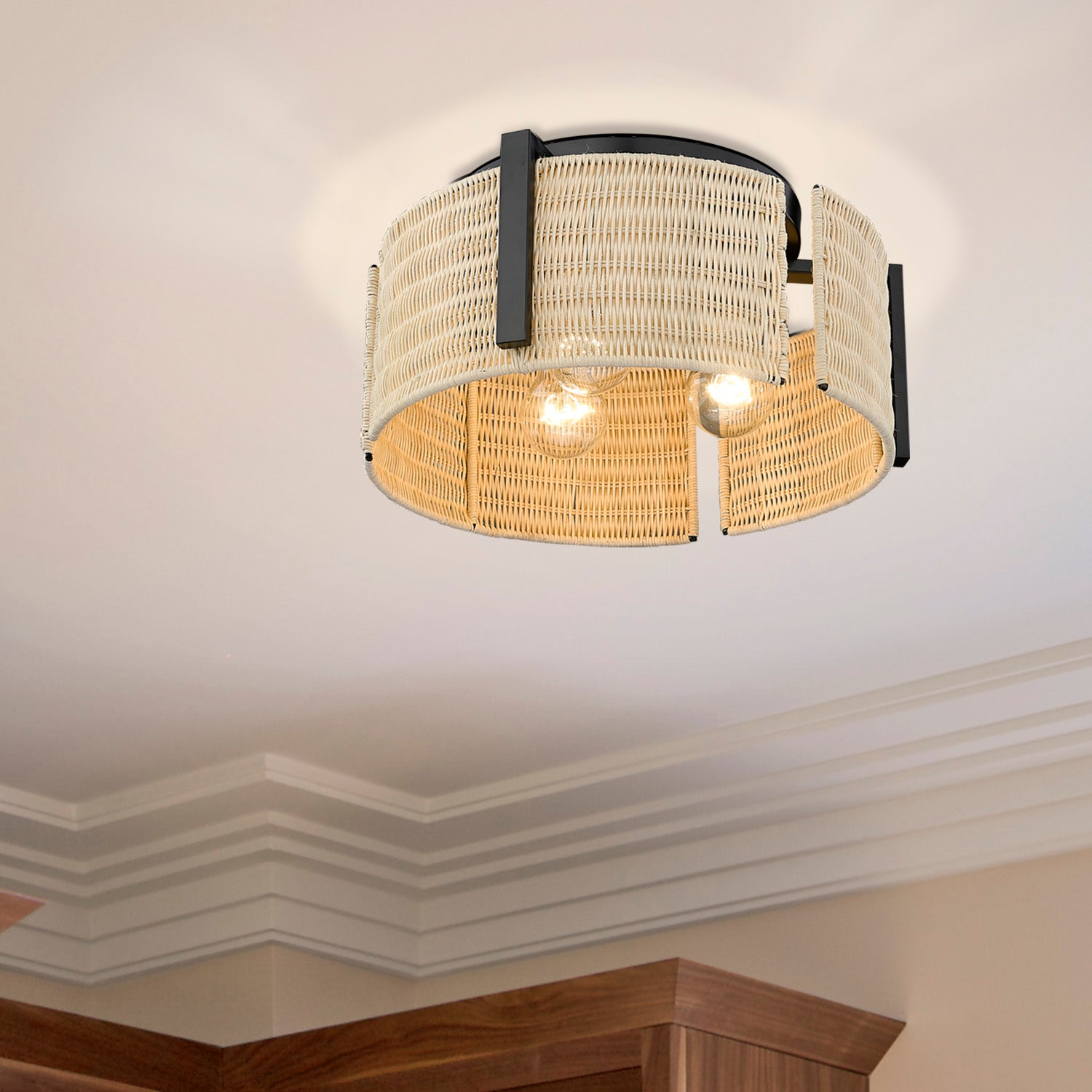 Grove 3-light Flush Mount in Matte Black