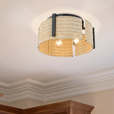 Grove 3-light Flush Mount in Matte Black