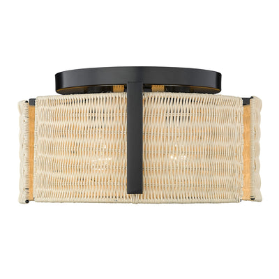 Grove 3-light Flush Mount in Matte Black - - Golden Lighting