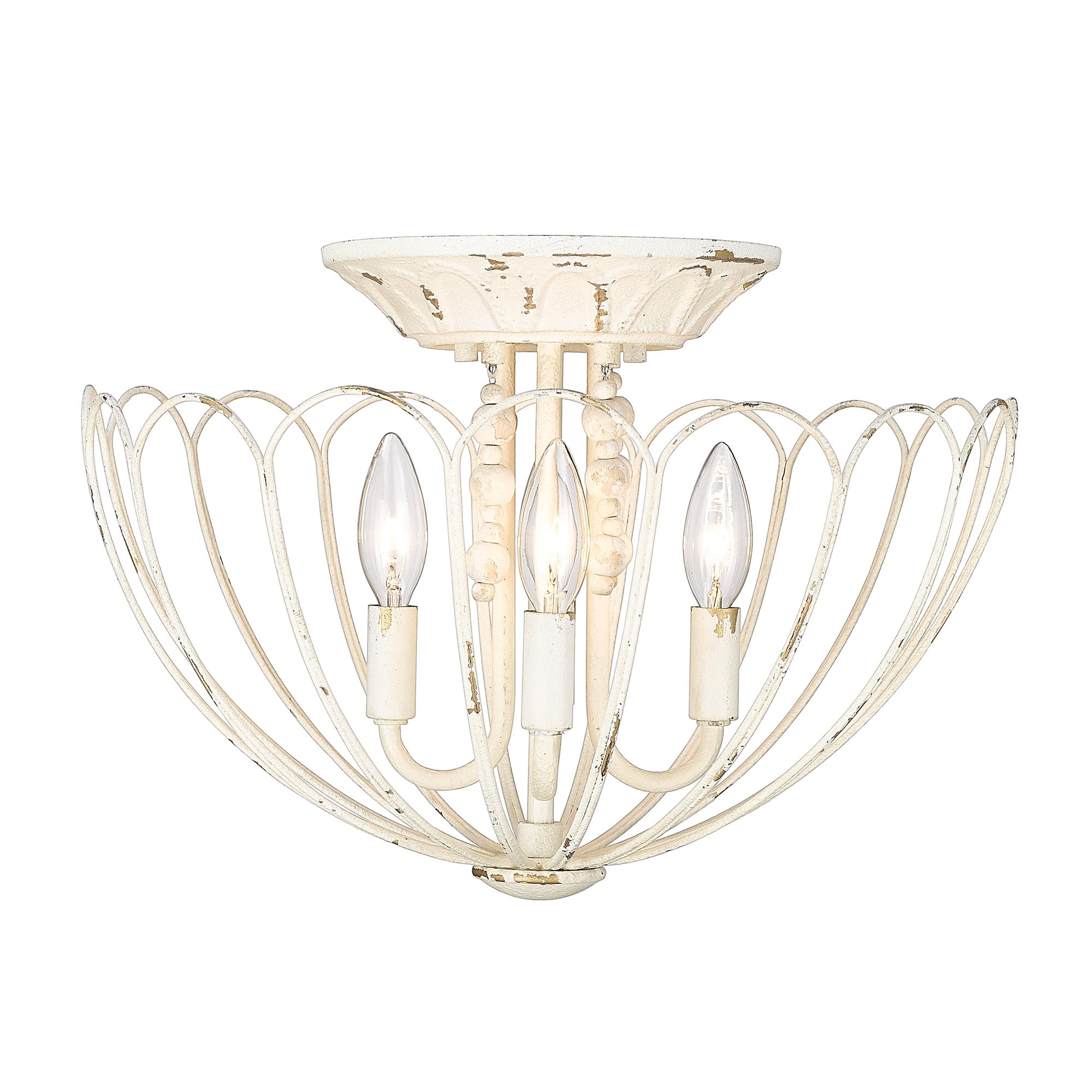 Marguerite 4-light Semi-Flush Mount in Vintage Parisian White