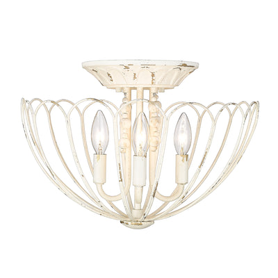 Marguerite 4-light Semi-Flush Mount in Vintage Parisian White