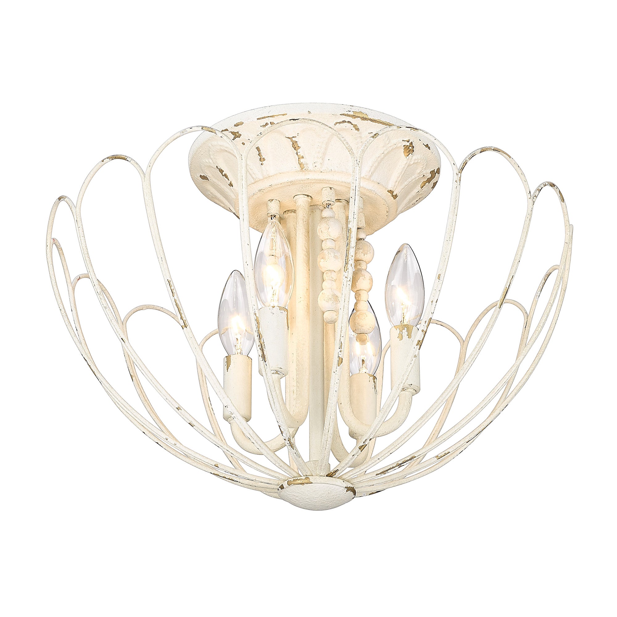 Marguerite 4-light Semi-Flush Mount in Vintage Parisian White