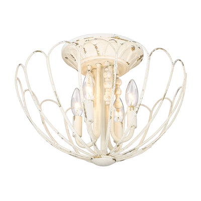 Marguerite 4-light Semi-Flush Mount in Vintage Parisian White
