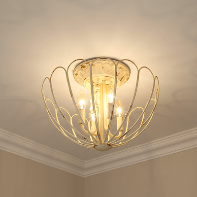 Marguerite 4-light Semi-Flush Mount in Vintage Parisian White