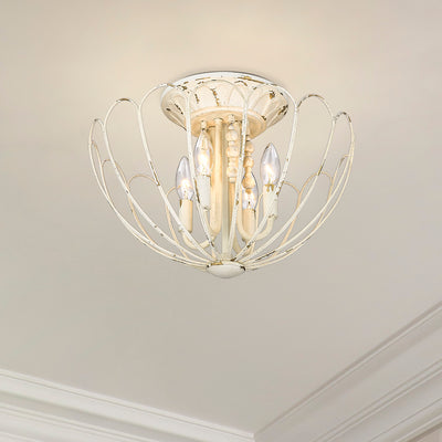 Marguerite 4-light Semi-Flush Mount in Vintage Parisian White