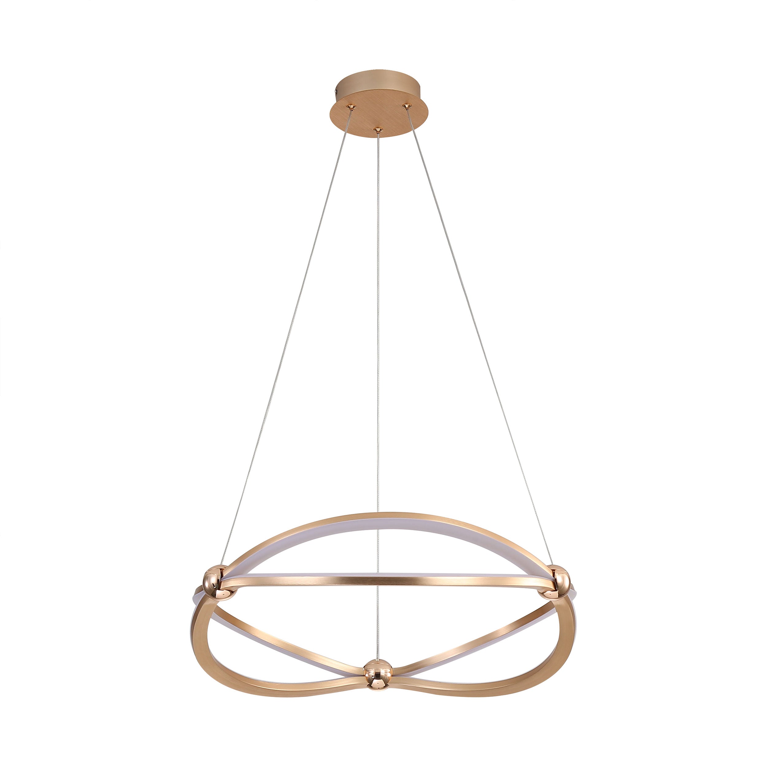 Spirale Integrated LED 19in Chandelier in Anodized Gold