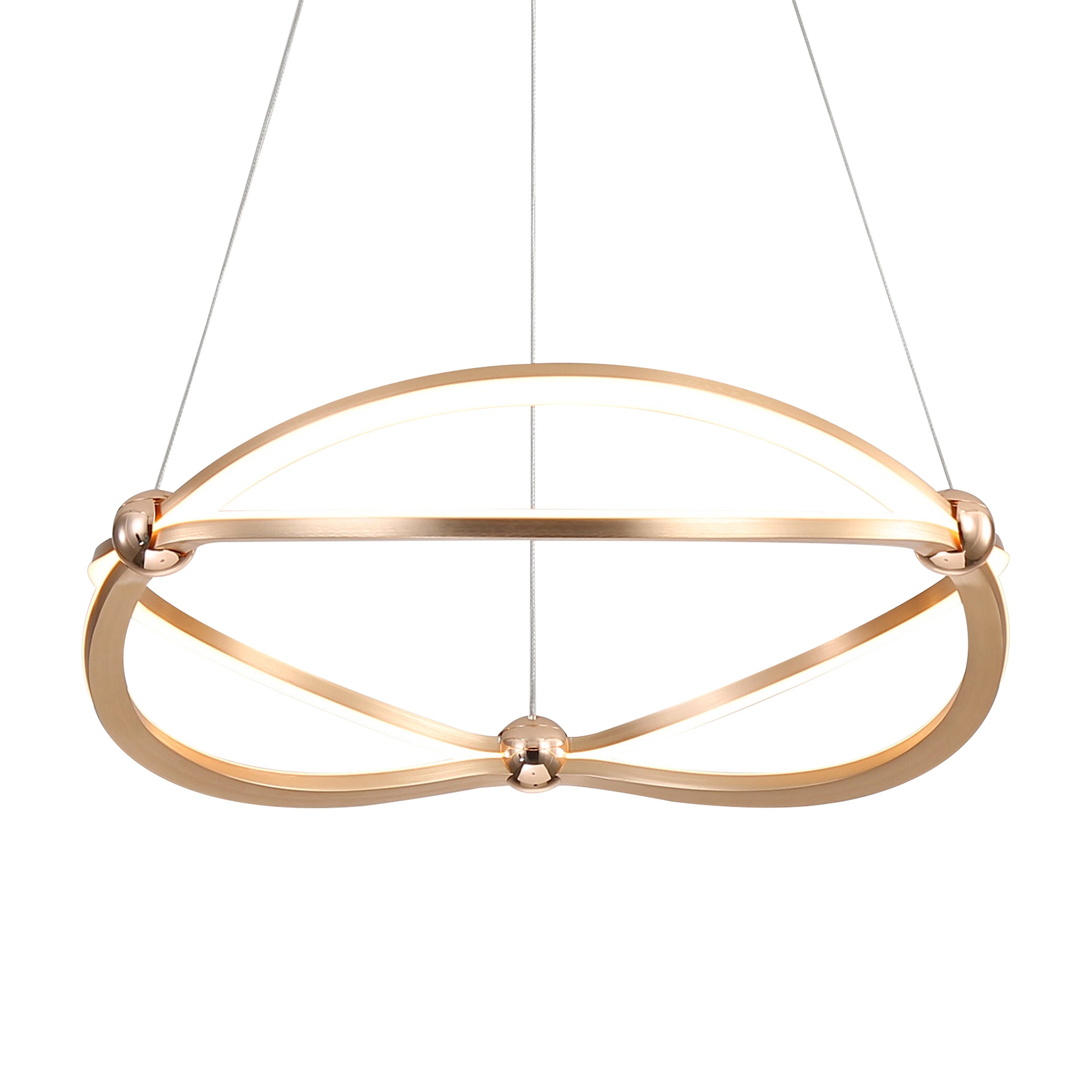 Spirale Integrated LED 19in Chandelier in Anodized Gold
