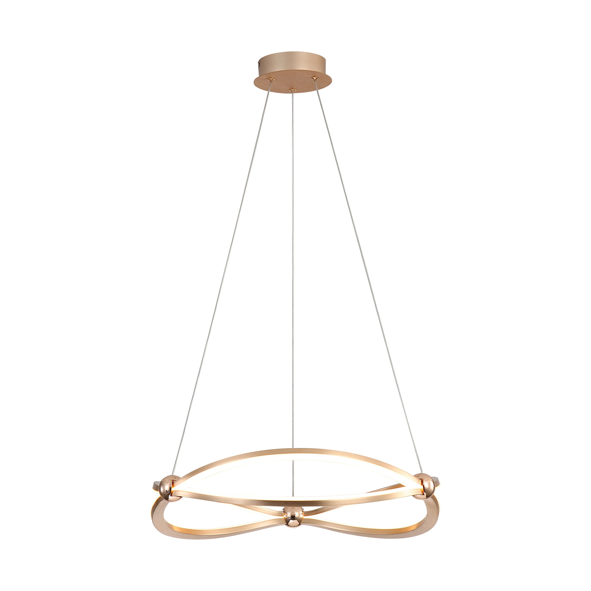 Spirale Integrated LED 19in Chandelier in Anodized Gold